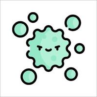 A cartoon virus with bubbles around it vector
