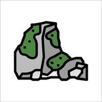 un rock con verde lugares en eso es mostrado en esta ilustración vector