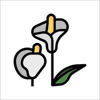A flower icon with two white lilies vector