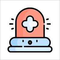 A red and blue alarm clock icon vector
