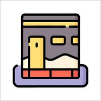 A house icon with a window and a door vector