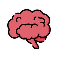 A cartoon brain with a frown on it vector