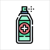 A bottle of hand sanitizer with a cross on it vector
