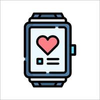 Smart watch with heart icon vector