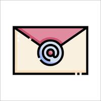 An email envelope icon with a red dot vector