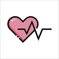 Heartbeat icon with a pink heart vector