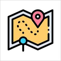Map icon with pin and location marker vector