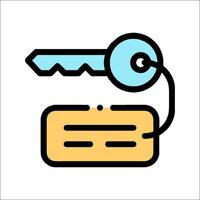 A key and a lock icon on a white background vector