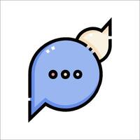 A blue speech bubble with a speech bubble coming out of it vector