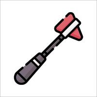 A red and black hammer with a red tip vector
