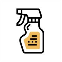 A spray bottle with a yellow label on it vector