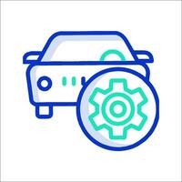 Car icon with gear wheel and gear icon vector