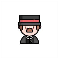 A man in a top hat and mustache vector