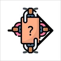 A cartoon image of a box with a question mark on it vector