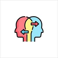 Two people with different colored heads vector