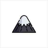 A mountain icon with a snow covered peak vector