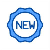 A blue new seal with the word new in it vector