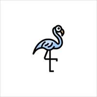 A flamingo is standing on its feet in a line vector