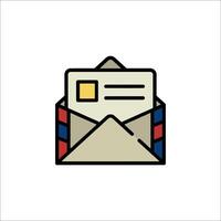 An envelope with a letter inside on a white background vector