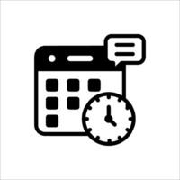 Calendar icon with clock vector