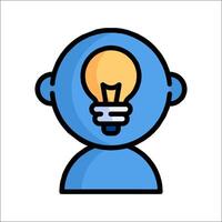 A person with a light bulb on their head vector