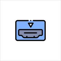 A blue and gray icon of a computer vector