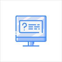 A computer monitor with a question mark on it vector