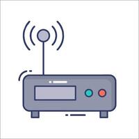 A radio with a wireless signal icon vector