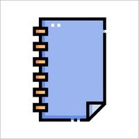 A notebook icon with a pen and paper vector