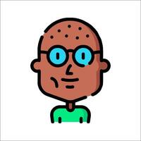 A cartoon man with glasses and a bald head vector