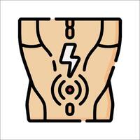 A cartoon illustration of a man's chest with a lightning bolt vector