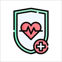 A medical shield with a heart and a cross vector
