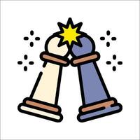 Two chess pieces with a star on top vector