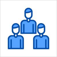 A group of people in blue and white vector