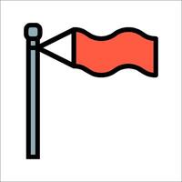 A red flag with a white background vector