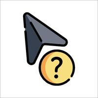 A question mark icon with a coin and a question mark vector
