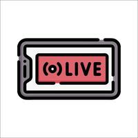 A live button with the word live on it vector