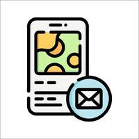 Mobile phone and email icon vector