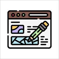 A pencil is writing on a computer screen vector