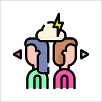 Two people with lightning bolts on their heads vector