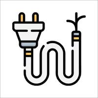 A plug with a wire connected to it vector