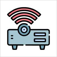 A projector with a wifi icon on it vector