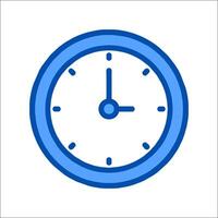 A blue clock icon on a white background vector