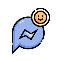 A smiley face and a message bubble with a smiley face vector