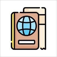 Book and globe icon illustration vector