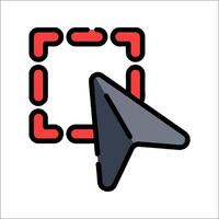 A mouse cursor is pointing at a square vector