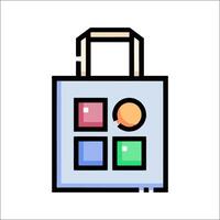 A shopping bag with different colored squares inside vector