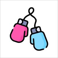 Two pink and blue boxing gloves on a white background vector