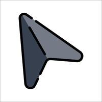 A black and gray arrow pointing down vector