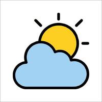 The sun is shining on a cloud and the sun is in the middle vector